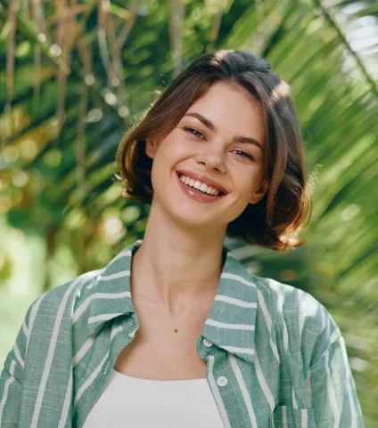 Smiling patient at our dental office